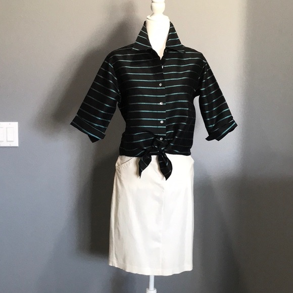 Imported Silk Shantung Crop Top tie in Front. - Picture 1 of 3